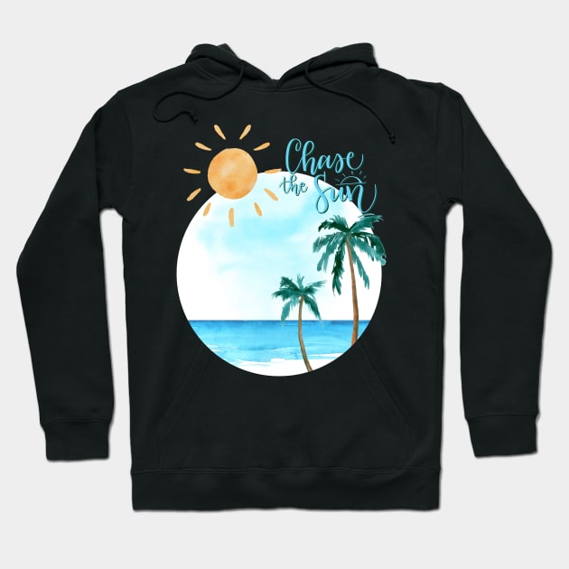 Beach summertime Adventure Explore the world travel lover palm tree sun Hoodie by BoogieCreates